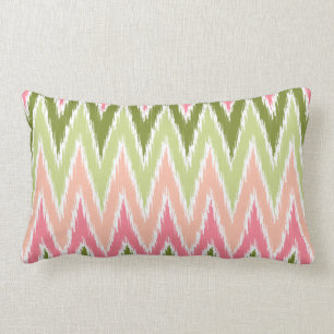 Roze groene kat Chevron Zig Zag Stripes Patroon Kussen