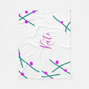Roze groene kersboom naam boho retro rustiek vet fleece deken