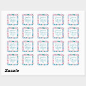 Roze & Groene Kerst Gingerbread Retouradres Vierkante Sticker (Vel)
