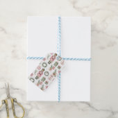 ROZE & GROENE KERST NOTENKRAKER FIGUUR CADEAULABEL (Met Touw)