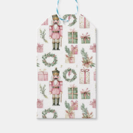 ROZE & GROENE KERST NOTENKRAKER FIGUUR CADEAULABEL
