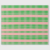 Roze groene kerst Plaid Cadeaupapier (Vlak)