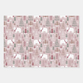 Roze groene kerst van Burgundy Inpakpapier Vel (Voorkant 2)