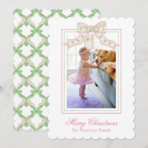 Roze & Groene Kerst Vlinder Boog Foto