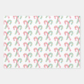 Roze Groene Kerstbomen Gouden Sterren Inpakpapier Vel (Voorkant 3)