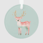 Roze Groene Kerstbomen Gouden Sterren Ornament (achterkant)