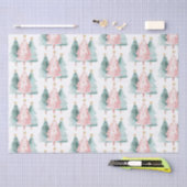 Roze Groene Kerstbomen Gouden Sterren Tissuepapier (Craft)