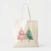 Roze groene kerstbomen tote bag (Voorkant)