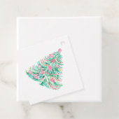 Roze & Groene Kerstboom Gift Label (In situ)