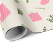 Roze groene kerstcadeautjes, stoppatronen cadeaupapier (Rol Hoek)