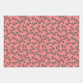 Roze Groene Kerstenset van 3 Inpakpapier Vel (Voorkant 3)