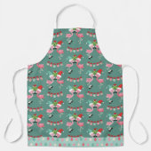 ROZE & GROENE KERSTFLAMINGO'S MET ORNAMENTEN SCHORT (Voorkant)