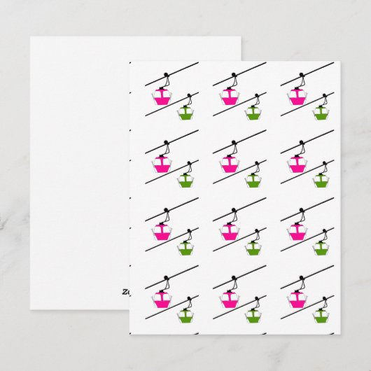 Roze & groene kerstkaart (Voorkant / Achterkant)