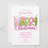 Roze Groene Kerststol Kerstfeest Kaart (Voorkant)