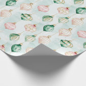 Roze Groene Kerstversiering Cadeaupapier (Hoek)