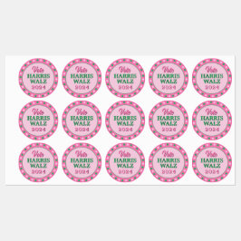 Roze groene klaver 2024 Stem Harris Walz Labels