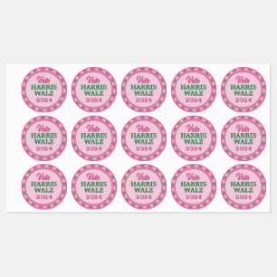 Roze groene klaver 2024 Stem Harris Walz Labels