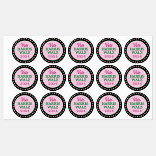 Roze groene klaver 2024 Stem Harris Walz Labels