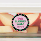 Roze groene klaver 2024 Stem Harris Walz Labels (Aangebracht)