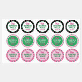 Roze groene klaver 2024 Stem Harris Walz Labels (Vel)