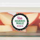 Roze groene klaver 2024 Stem Harris Walz Labels (Aangebracht)