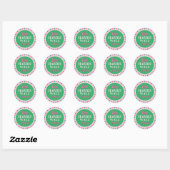 Roze groene klaver 2024 Stem Harris Walz Ronde Sticker (Vel)