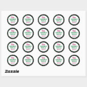 Roze groene klaver 2024 Stem Harris Walz Ronde Sticker (Vel)