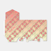 Roze groene kleur en geel bedankdoosjes (Uitgevouwen)