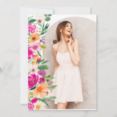 Roze groene kleurige gouden afstuderen met roze fl kaart (Achterkant)