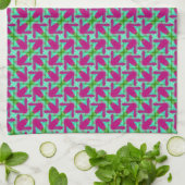 Roze Groene KleurMix JustPatterns Stof Theedoek (Gevouwen)