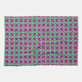 Roze Groene KleurMix JustPatterns Stof Theedoek (Horizontaal)