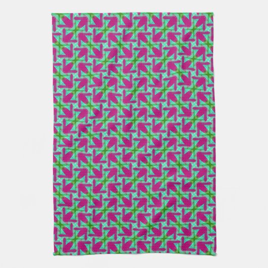 Roze Groene KleurMix JustPatterns Stof Theedoek (Verticaal)