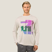 Roze Groene Lavendel Geometrische Tribal Art Abstr Tri-Blend Shirt (Voorkant)