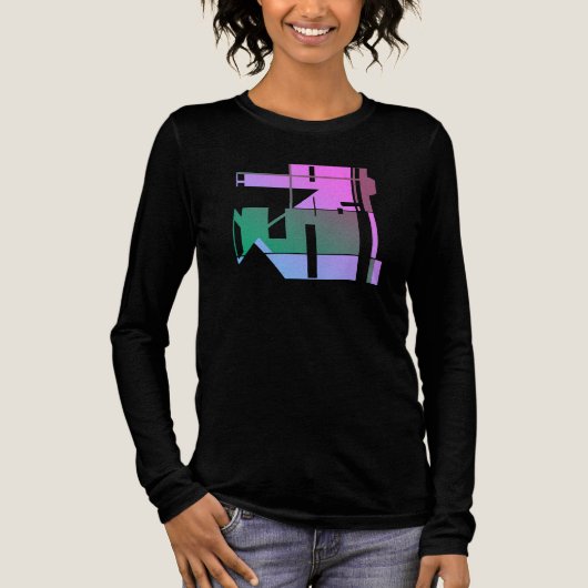 Roze groene lavendel geometrische tribal kunst, kl Tri-Blend shirt (Voorkant)