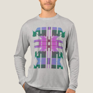 Roze Groene Lavendel Tribal Art Grote Tegels Desig Tri-Blend Shirt