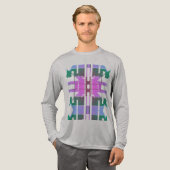 Roze Groene Lavendel Tribal Art Grote Tegels Desig Tri-Blend Shirt (Voorkant)