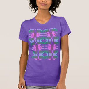 Roze Groene Lavendel Tribal Art Kleine Tegels Desi T-shirt