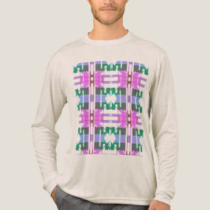 Roze Groene Lavendel Tribal Art Kleine Tegels Desi Tri-Blend Shirt