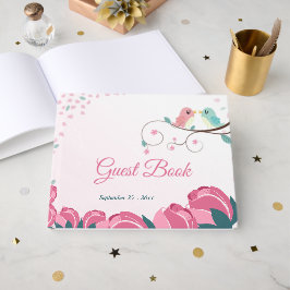 roze groene liefde bloemen gastenboek