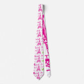 Roze groene liefde voor Parijs Stropdas (Voorkant)