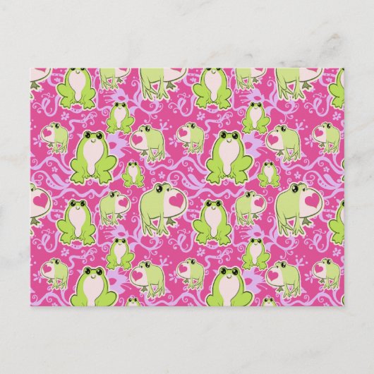 Roze groene liefdeskikkers briefkaart (Voorkant)