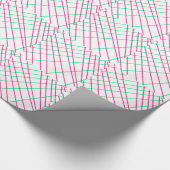 Roze groene lijnen, Kinder kunst, geometrische sch Cadeaupapier (Hoek)