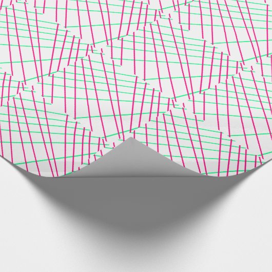 Roze groene lijnen, Kinder kunst, geometrische sch Cadeaupapier (Hoek)
