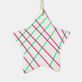 Roze groene lijnen, Kinder kunst, geometrische sch Keramisch Ornament (Rechts)