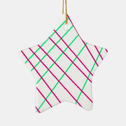 Roze groene lijnen, Kinder kunst, geometrische sch Keramisch Ornament (Rechts)