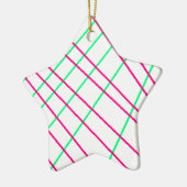 Roze groene lijnen, Kinder kunst, geometrische sch Keramisch Ornament (Links)