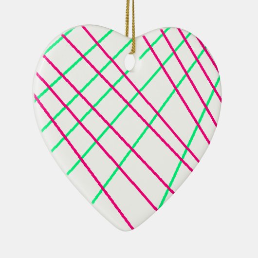 Roze groene lijnen, Kinder kunst, geometrische sch Keramisch Ornament (Rechts)