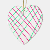 Roze groene lijnen, Kinder kunst, geometrische sch Keramisch Ornament (Links)