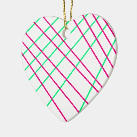 Roze groene lijnen, Kinder kunst, geometrische sch Keramisch Ornament (Links)
