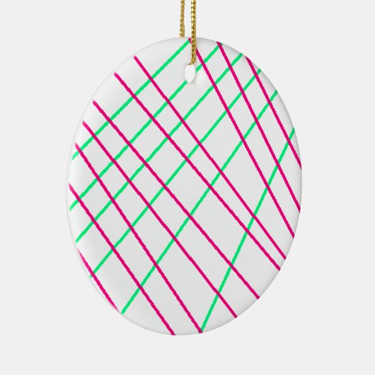 Roze groene lijnen, Kinder kunst, geometrische sch Keramisch Ornament (Rechts)